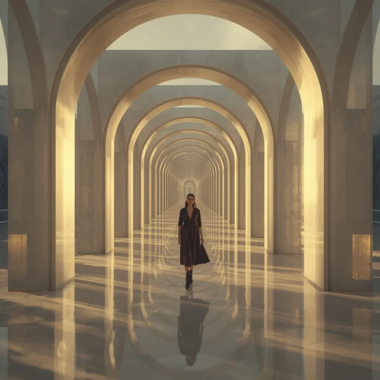 Fashion Editorial Through Infinite Floating Archway World | new instagram trend prompt — AI image prompt