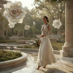Giant Floating Crystal Wind Rose Sanctuary | Indian AI prompt