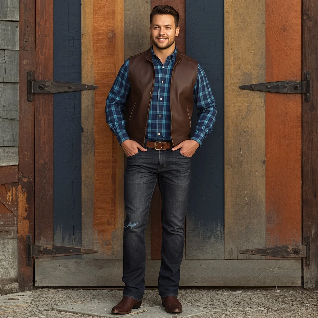 The Modern Cowboy: A Man in a Stylish Western Ensemble — AI image prompt