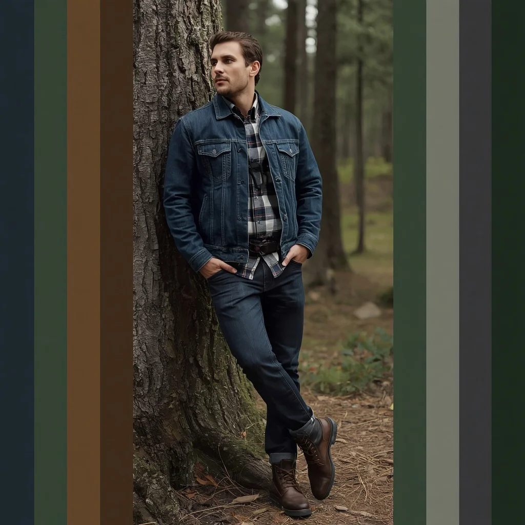 The Refined Outdoorsman: A Man in a Denim Jacket — AI image prompt